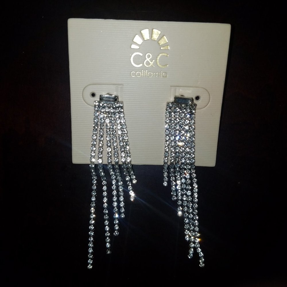NWT C&C California Faux Diamond Earrings